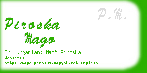 piroska mago business card