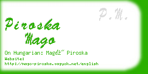 piroska mago business card